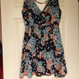 Navy floral spring dress